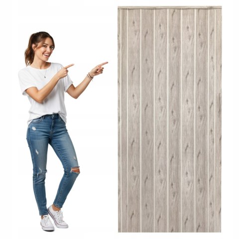 Drzwi harmonijkowe 001P DĄB ALASKA MAT - 90 cm
