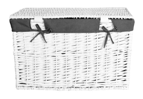 Kufer wiklinowy 65L 56x34x34 cm biało-szary