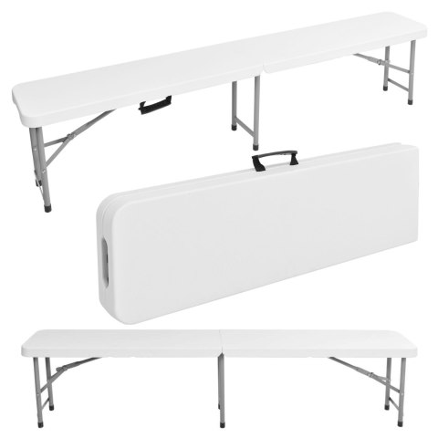 Ławka cateringowa składana 180 cm biała