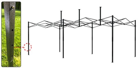 Pawilon handlowy ekspresowy - 3x6 m - biały