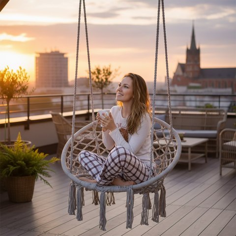 Fotel wiszący Bocianie gniazdo TOGO szary