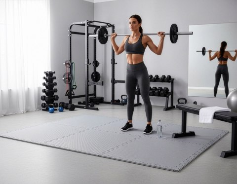 Mata ochronna fitness szara 18 elementów