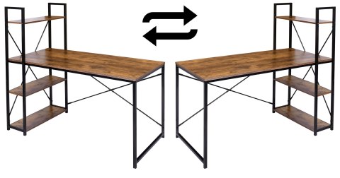 Biurko industrialne loft Trosa Rustic postarzany dąb
