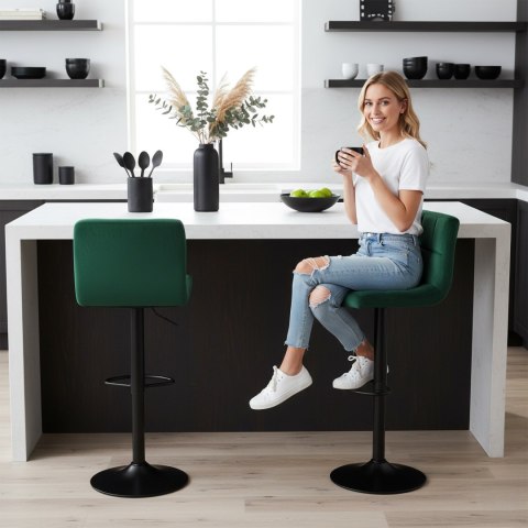 Hoker barowy Arako Black ciemnozielony Velvet