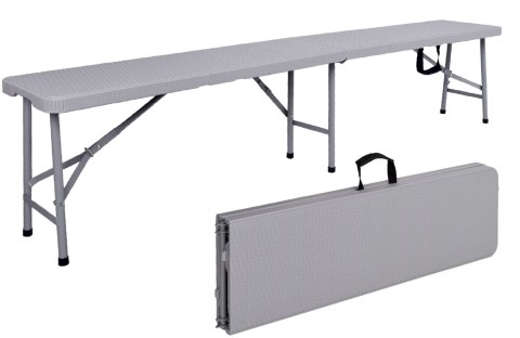 Ławka cateringowa składana w walizkę 180 cm RATTAN szara