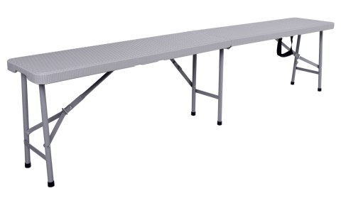 Ławka cateringowa składana w walizkę 180 cm RATTAN szara