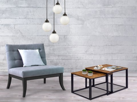 Stoliki kawowe loft PRAVEN RUSTIC postarzany dąb