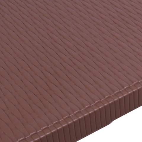 Zestaw cateringowy Rattan brąz stół 180 cm+ 2 ławki