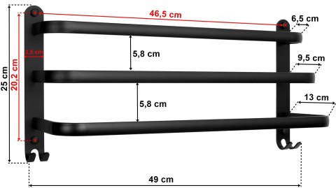 Wieszak Athos 49 cm czarny loft
