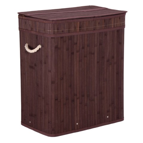 Kosz na pranie bambusowy z pokrywą 100L wenge