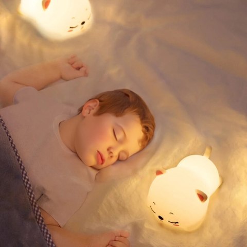 Silikonowa lampka nocna Misiek led rgb