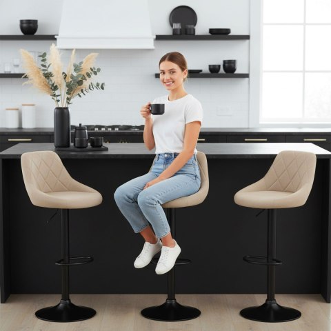 Hoker barowy Cydro black beżowy Velvet