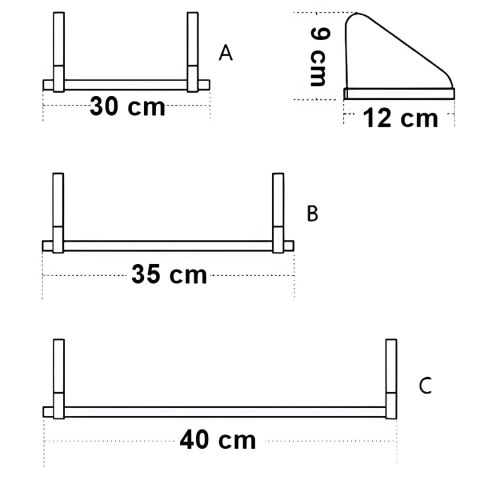 Zestaw 3 półek loft SIRIN craft