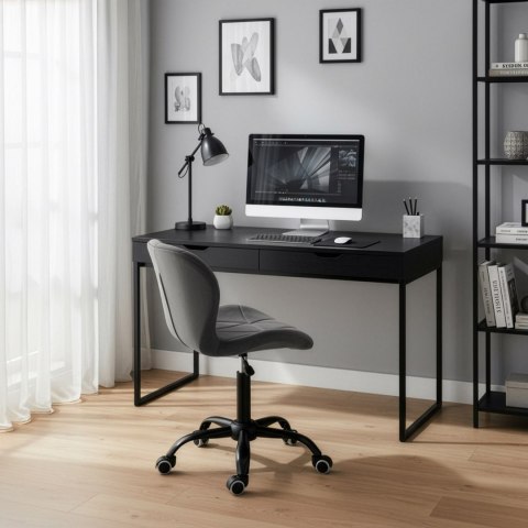Fotel biurowy na kółkach Spiner Black grafitowy velvet