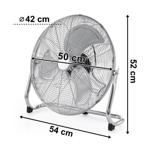 Wiatrak podłogowy stojący wentylator 120W TYBER silver