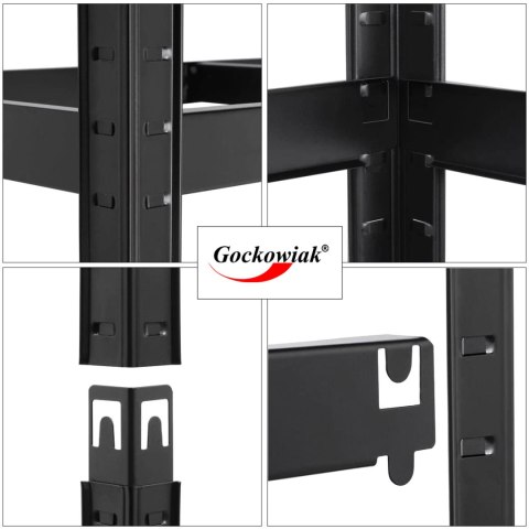 Regał magazynowy 200kg 5 poziomów 205x120x45 cm 1000 kg czarny