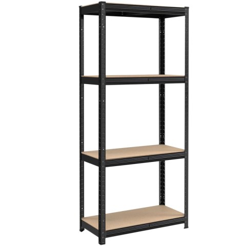 Regał magazynowy 4 poziomy 174x80x40 150 kg czarny