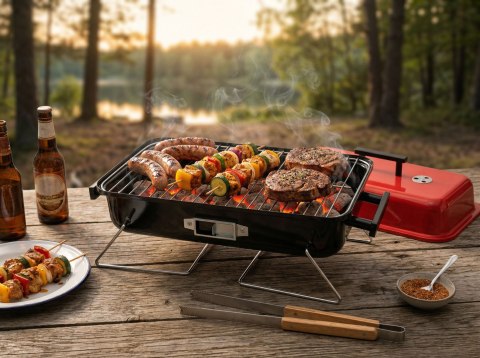 Grill składany przenośny węglowy CAMPAL z pokrywą