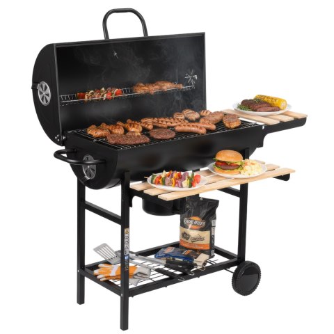 Grill węglowy ogrodowy 2 ruszty popielnik BAREL WOOD