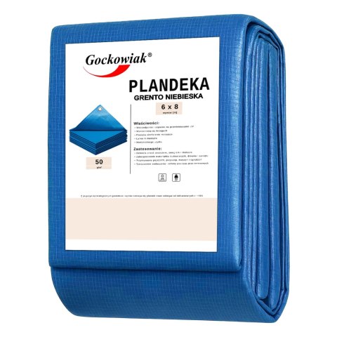 Plandeka 6x8m niebieska GRENTO 50GSM