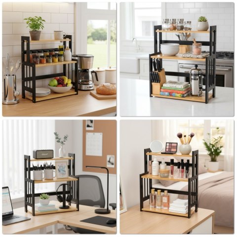 Regał kuchenny na przyprawy CEZAR NATURALNY BLACK