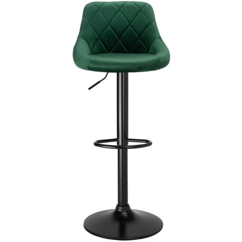 Hoker krzesło barowe CYDRO BLACK ciemnozielone Velvet