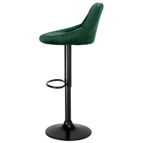 Hoker krzesło barowe CYDRO BLACK ciemnozielone Velvet