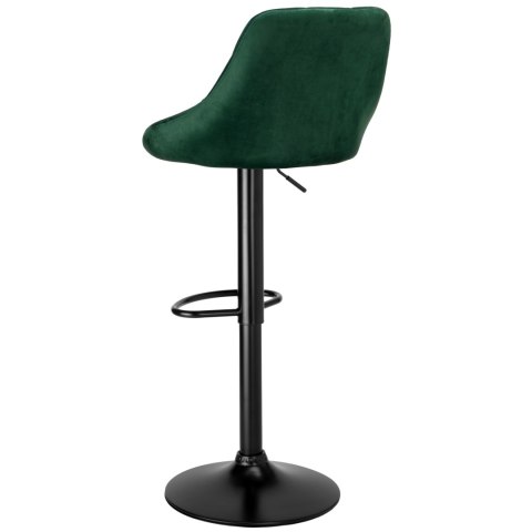 Hoker krzesło barowe CYDRO BLACK ciemnozielone Velvet