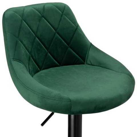 Hoker krzesło barowe CYDRO BLACK ciemnozielone Velvet