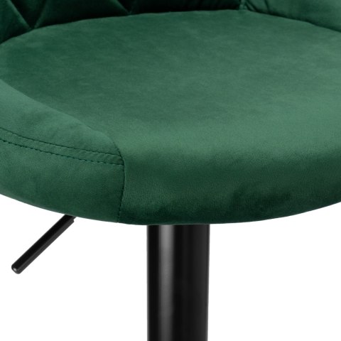 Hoker krzesło barowe CYDRO BLACK ciemnozielone Velvet