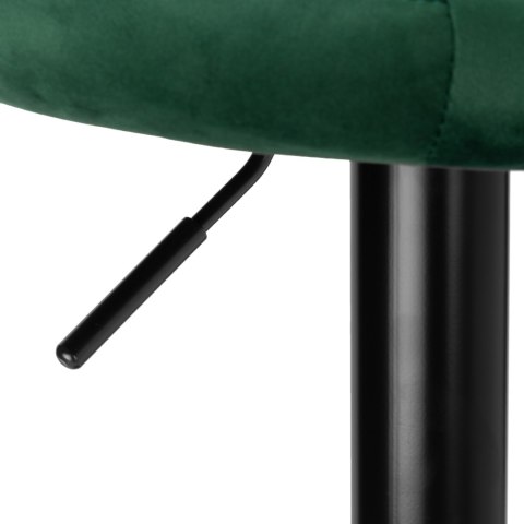 Hoker krzesło barowe CYDRO BLACK ciemnozielone Velvet