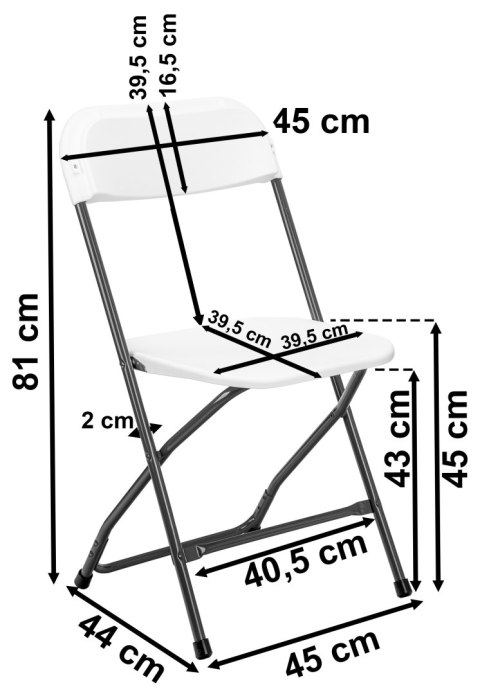 Krzesło składane cateringowe SIMPLO WHITE białe