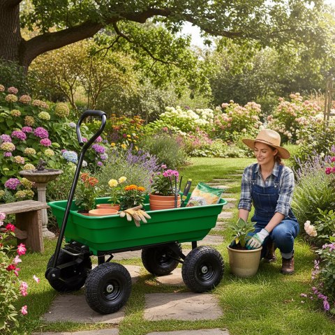 Wózek transportowy wywrotka GARTEN zielony