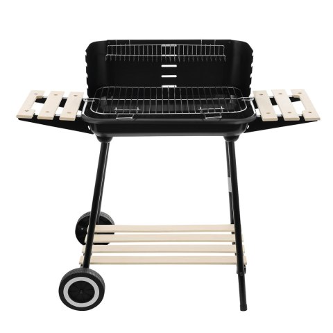 Grill węglowy ogrodowy na kółkach z 3 półkami