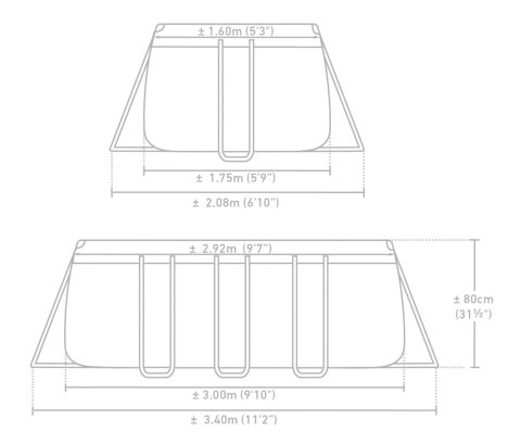 Basen ogrodowy stelażowy Prism Frame Rectangular 300x175x80 cm INTEX 26784 NP