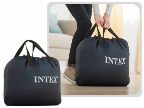 Materac dmuchany dwuosobowy z zagłówkiem łóżko z pompką 230V INTEX 64448 ND