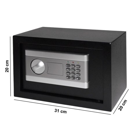 Sejf domowy z zamkiem elektronicznym na kluczyk lub kod XL 31x20x20 cm