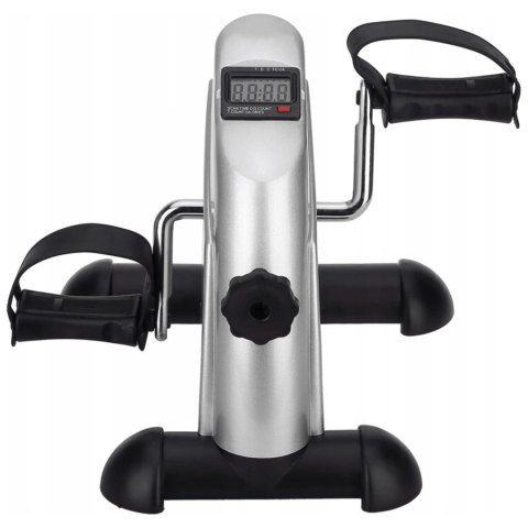 Kompaktowy rower treningowy rotor do ćwiczen rowerek rehabilitacyjny 2w1 srebrny