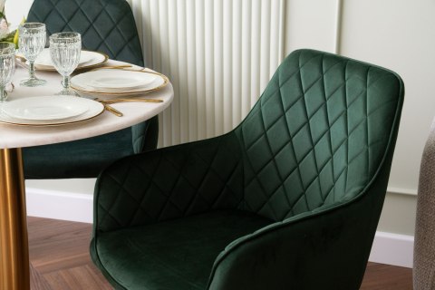 Krzesło welurowe HAVANA VELVET ciemnozielone