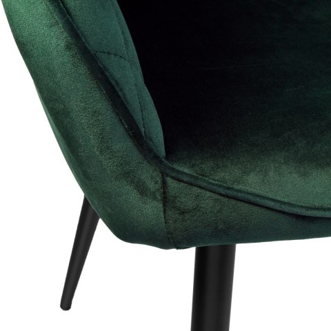 Krzesło welurowe HAVANA VELVET ciemnozielone