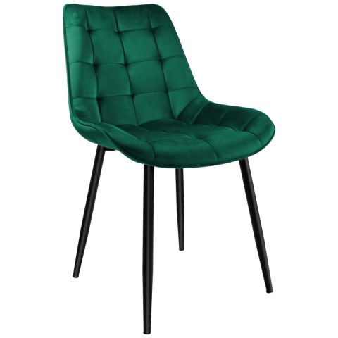 Krzesło welurowe NORMAN Velvet ciemnozielone