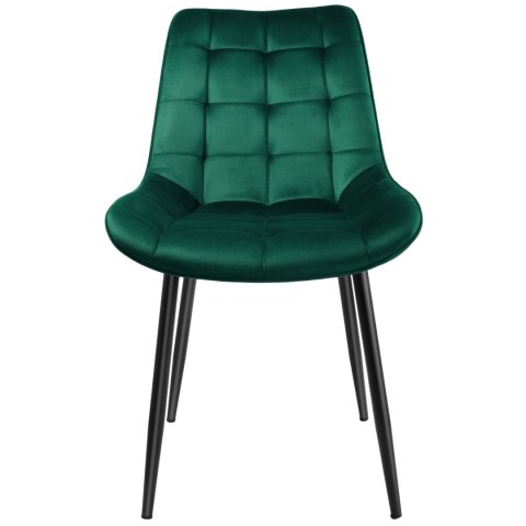 Krzesło welurowe NORMAN Velvet ciemnozielone