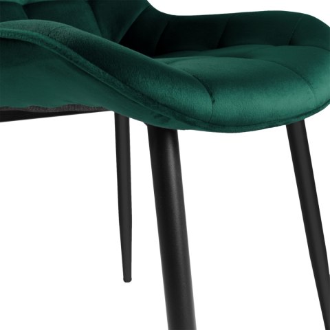 Krzesło welurowe NORMAN Velvet ciemnozielone