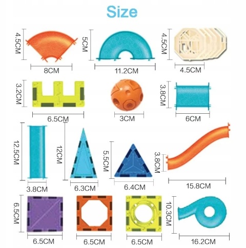 MAGNETYCZNE KLOCKI EDUKACYJNE LED ZESTAW 110 EL DLA DZIECI + GRATIS ZABAWKA