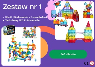 Zestaw dla Placówki Oświaty 230 klocków neodymowych dużych Edukacyjne + GRATISY