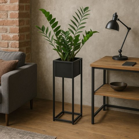 Kwietnik loftowy Concove 60 cm czarny