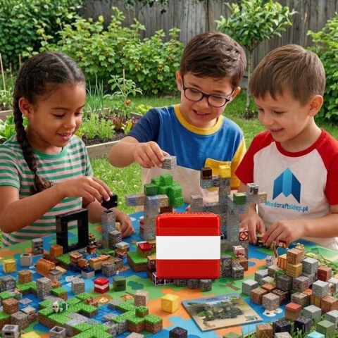 Klocki Magnetyczne Pixele 300 Elementów (290+10 Figurek) – GIGA CZAD, Czerwone Pudełko