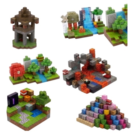 Klocki Magnetyczne Pixele 300 Elementów (290+10 Figurek) – GIGA CZAD, Czerwone Pudełko
