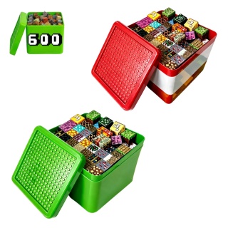 Klocki Magnetyczne Pixele 600 Elementów (580 Klocków + 20 Figurek) – Zestaw SIX. SEVEN, DWA Pudełka