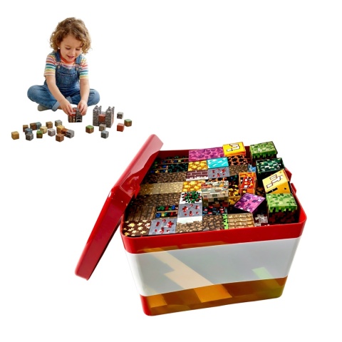 Klocki Magnetyczne Pixele 600 Elementów (580 Klocków + 20 Figurek) – Zestaw SIX. SEVEN, DWA Pudełka